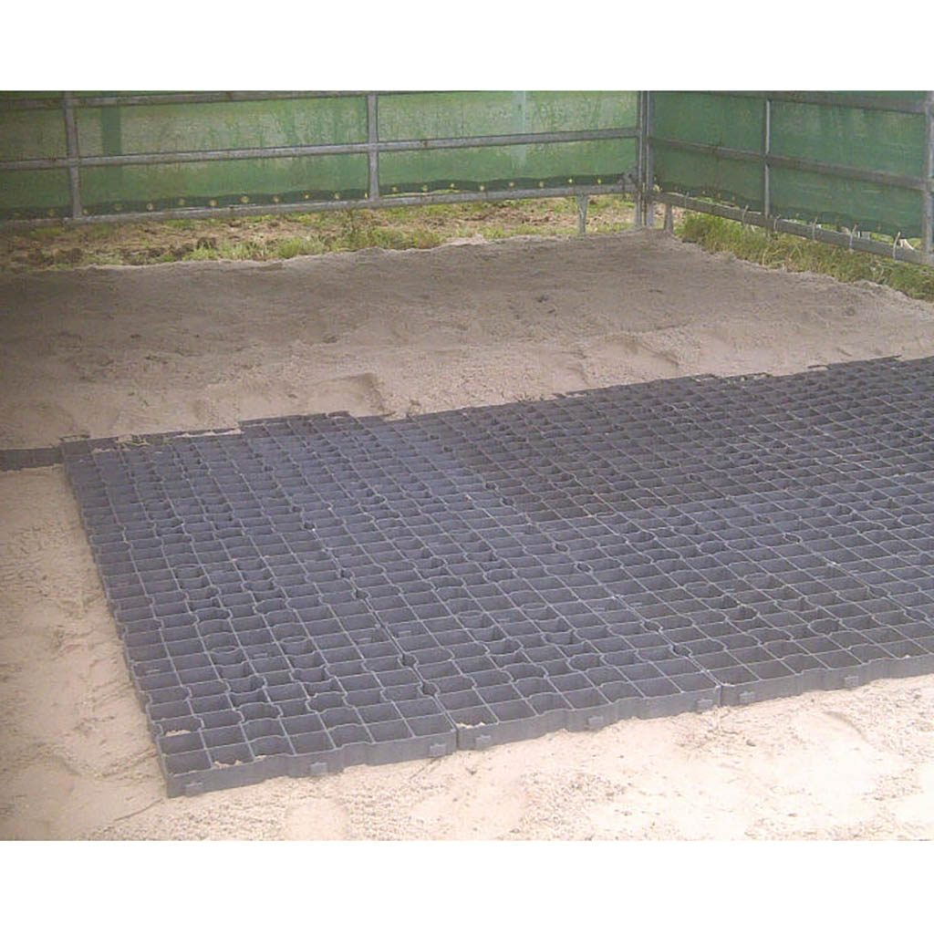 Dalle de stabilisation de sol pour écurie, abri de prairie, râtelier point d’eau. Plaque de 1m² Idéale également pour Écurie active