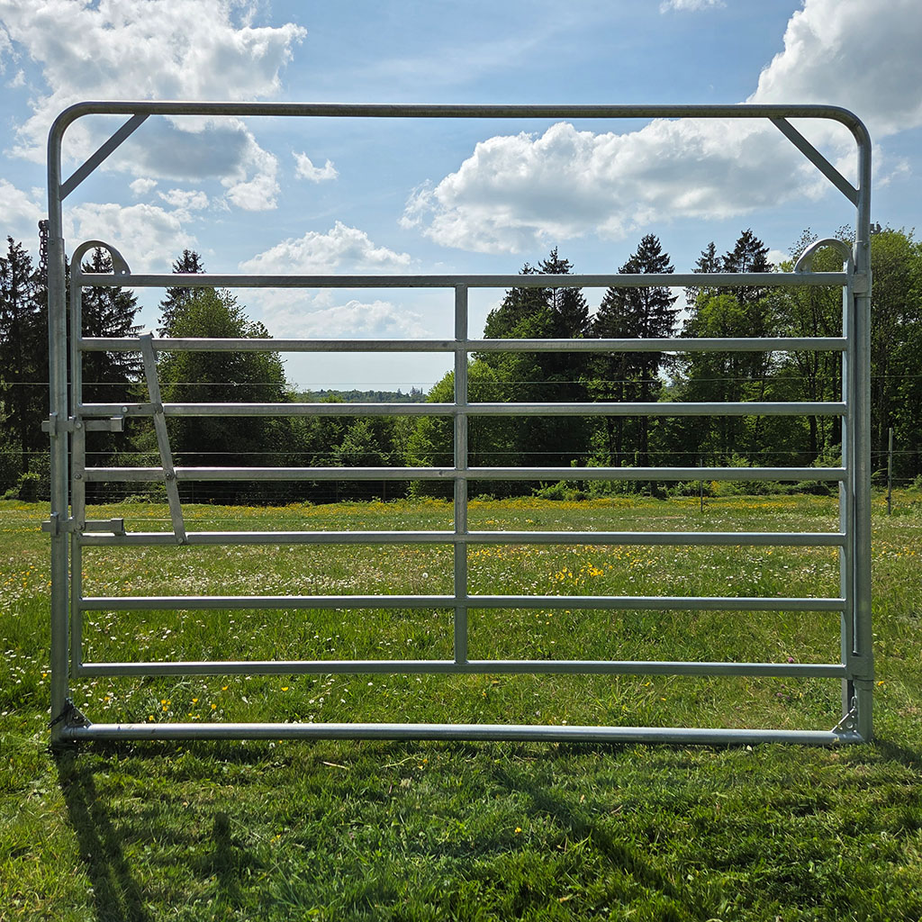 Porte sur arche avec cadre de porte ajustable en hauteur - 1m80 de haut partie barrière - Double verrouillage - Charnières haute résistance longue durée de vie - Passage jusqu'à 2m88 de haut et 3m04 de largeur